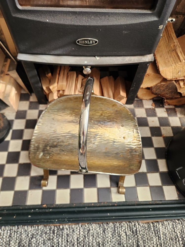Vintage Brass Fire Wood Holder