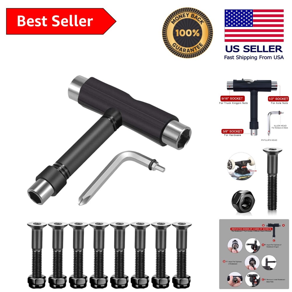 Compact Multi-Function Skateboard Tool for Wheels & Trucks – Lightweight Design