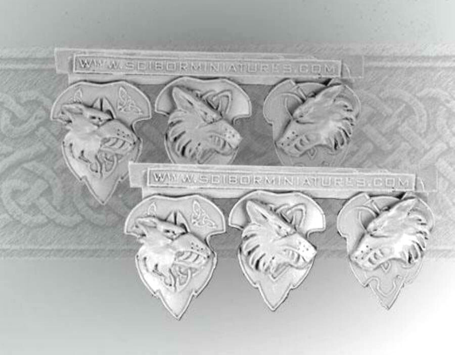 Scibor 28mm Sci-Fi Miniatures & Bits: Wolf Shields OOP
