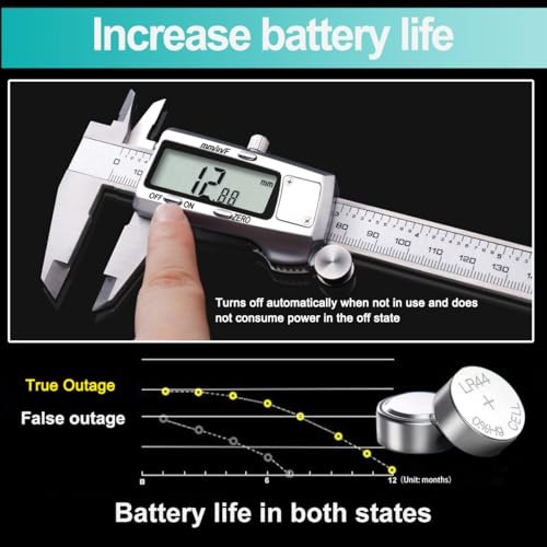 Digital Caliper, Caliper Measuring Tool, Micrometer 6 Inch Standard Silver