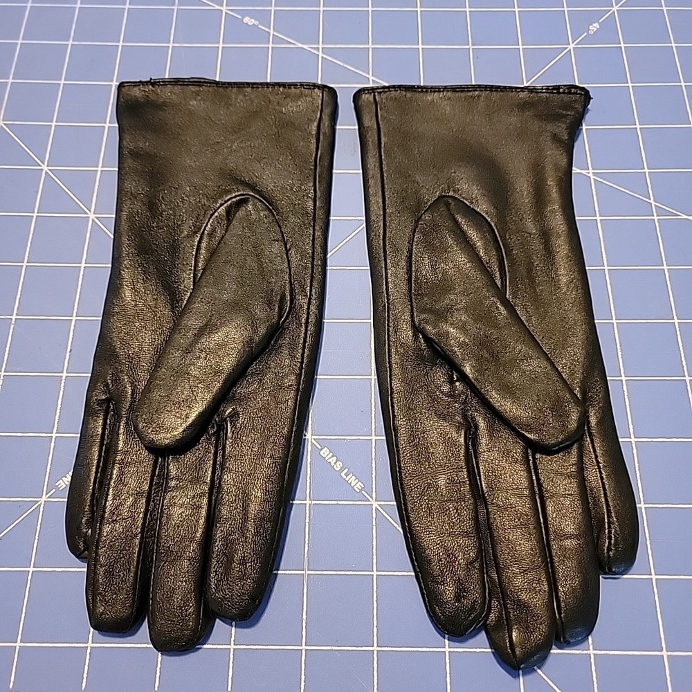 Women's Black Driving Gloves Size Lg Polyester