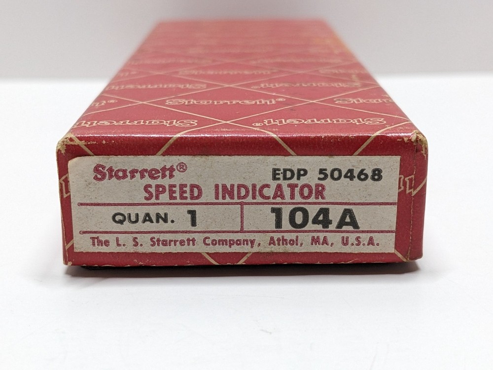 STARRETT No. 104A Speed Indicator w/ 2 Tips Tool 50468 w Box & Instructions