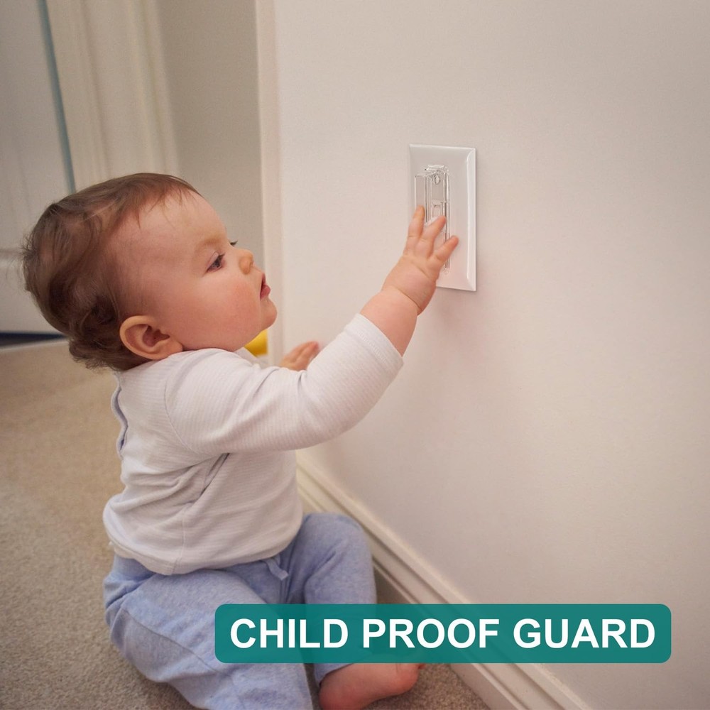 8 Pack Light Switch Cover Guard, Child Proof Wall Switch Cover Protects Light...