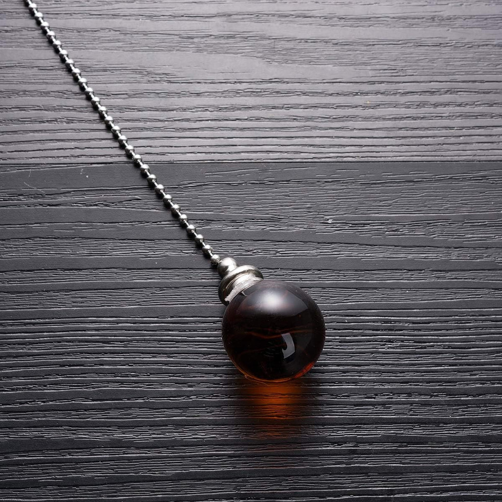 Ceiling Fan Pull Chain Set - 2 Pieces Amber Crystal Ball 30Mm Diameter Fan Pull