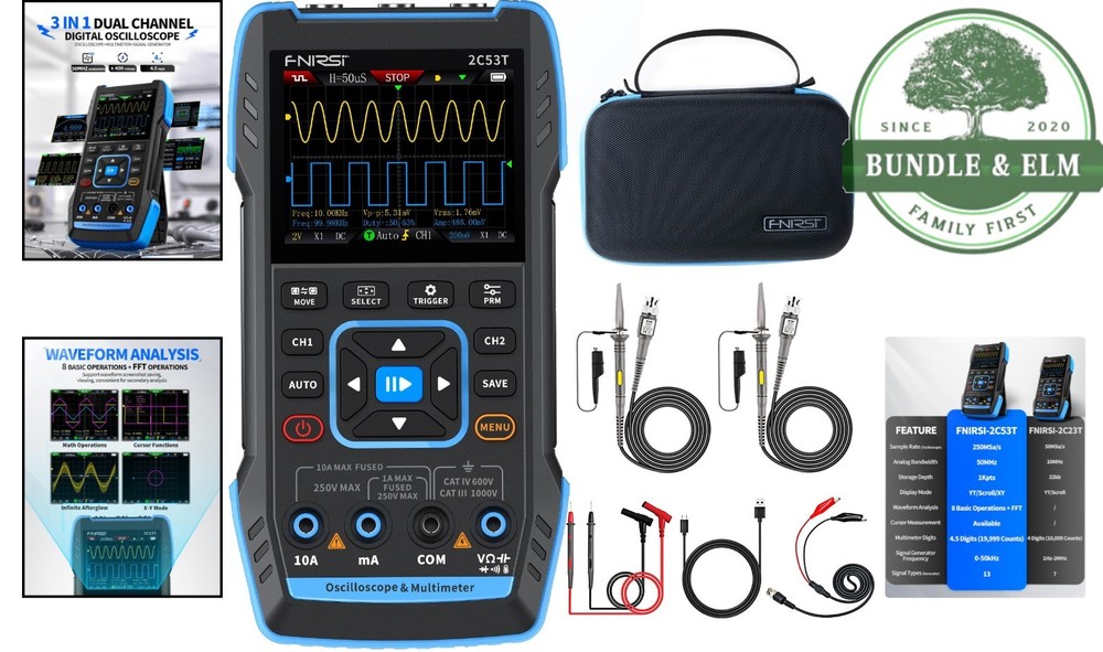 Advanced Oscilloscope with 4.5-Digit Display and Continuity Measurement Function