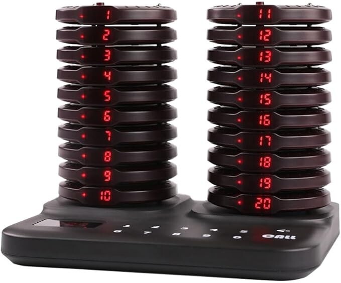 Restaurant Pager System Wireless 20 Coaster Beeper Buzzer System Customer Pagers