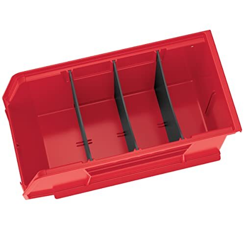 Stackable Plastic Storage Bins 11x4 Red Heavy Duty Organizer 12 Pack