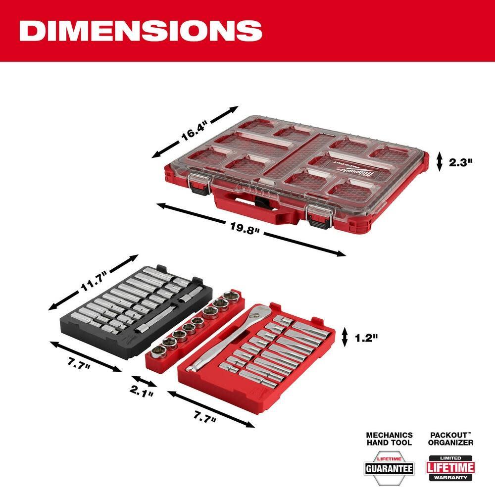 Milwaukee Packout Trays For 47Pc Ratchet & Socket Set