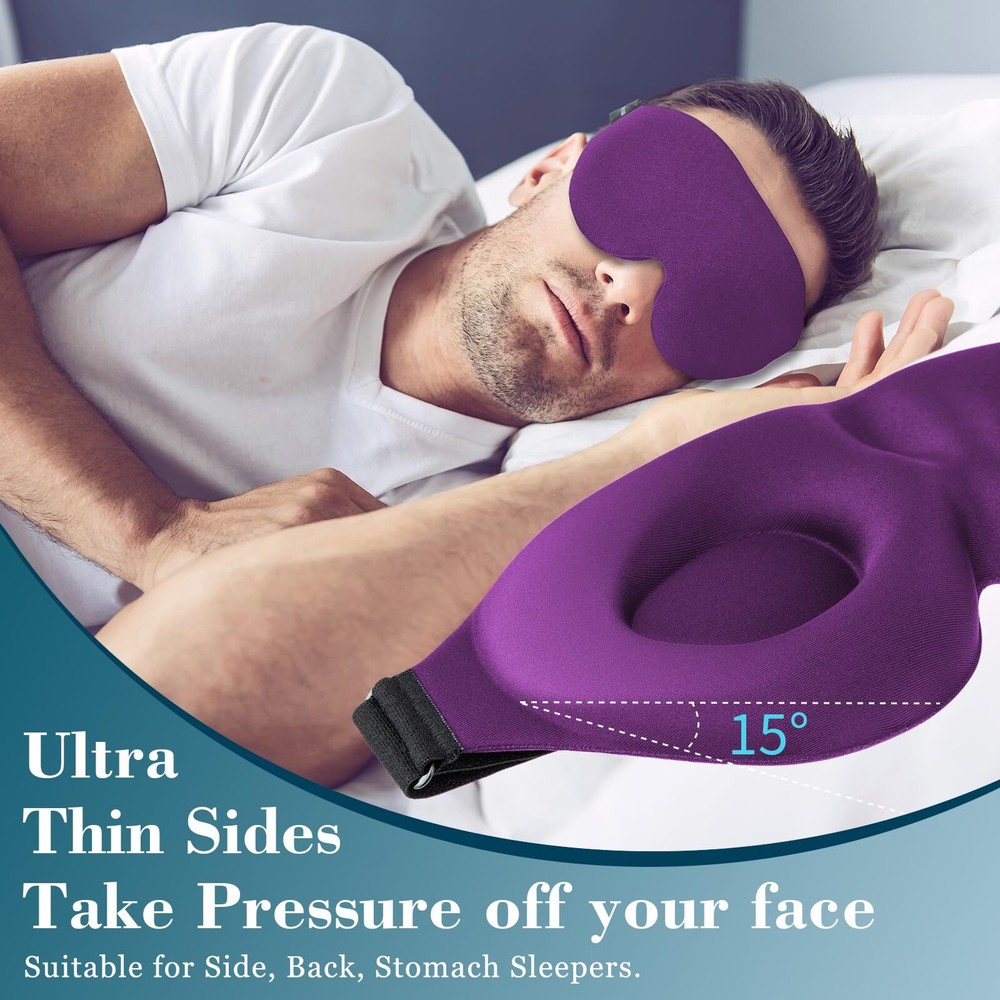 ZGGCD 3D Sleep Mask for Side Sleeper Light Blocking Sleeping Eye Mask for Wom...