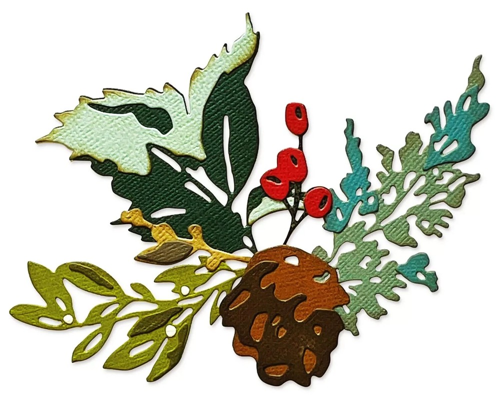 Sizzix Thinlits Tim Holtz Holiday Brushstroke #2 Cutting Dies Winter NEW