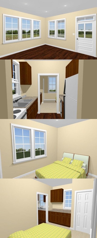 14x30 Tiny House -- 419 sq ft -- PDF FloorPlan -- Model 1B