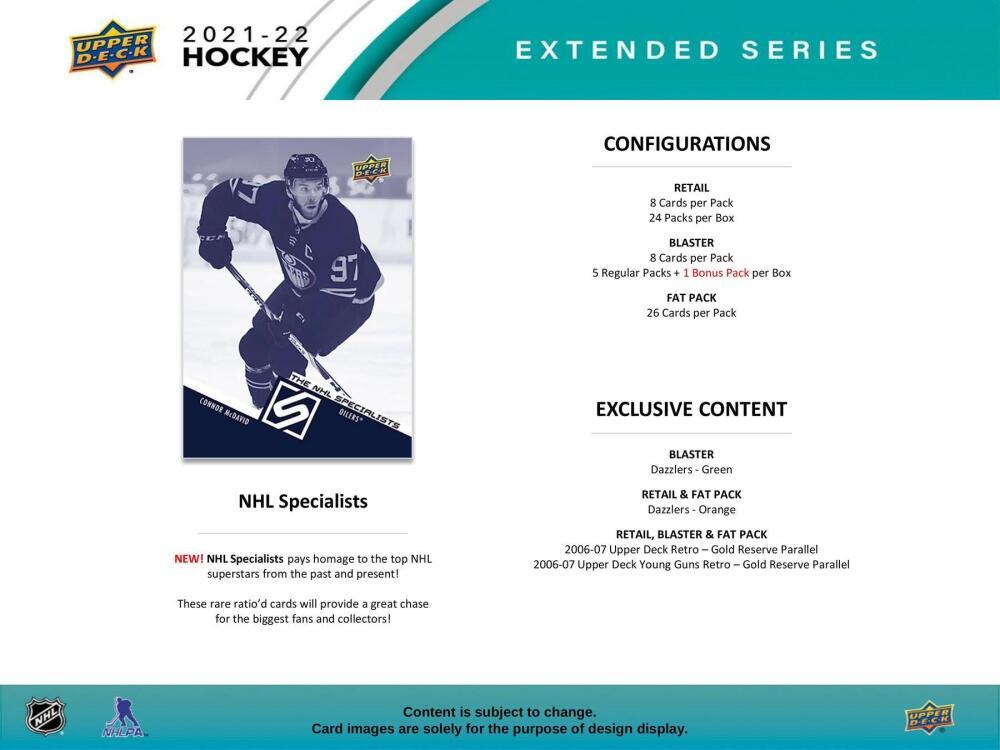 2021-22 Upper Deck Extended Series Hockey 6-Pack Blaster Box