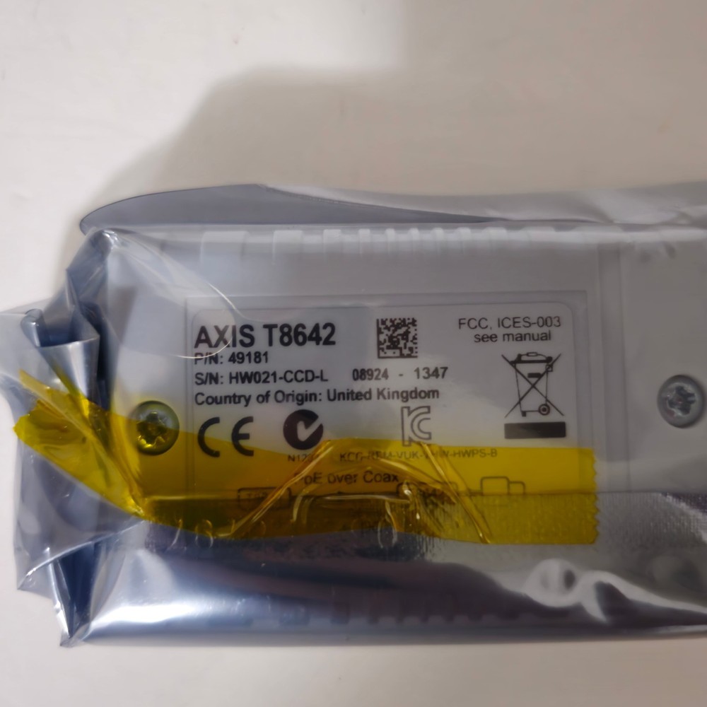 Axis T8642 PN 49181 White PoE+ over Coax Device Unit