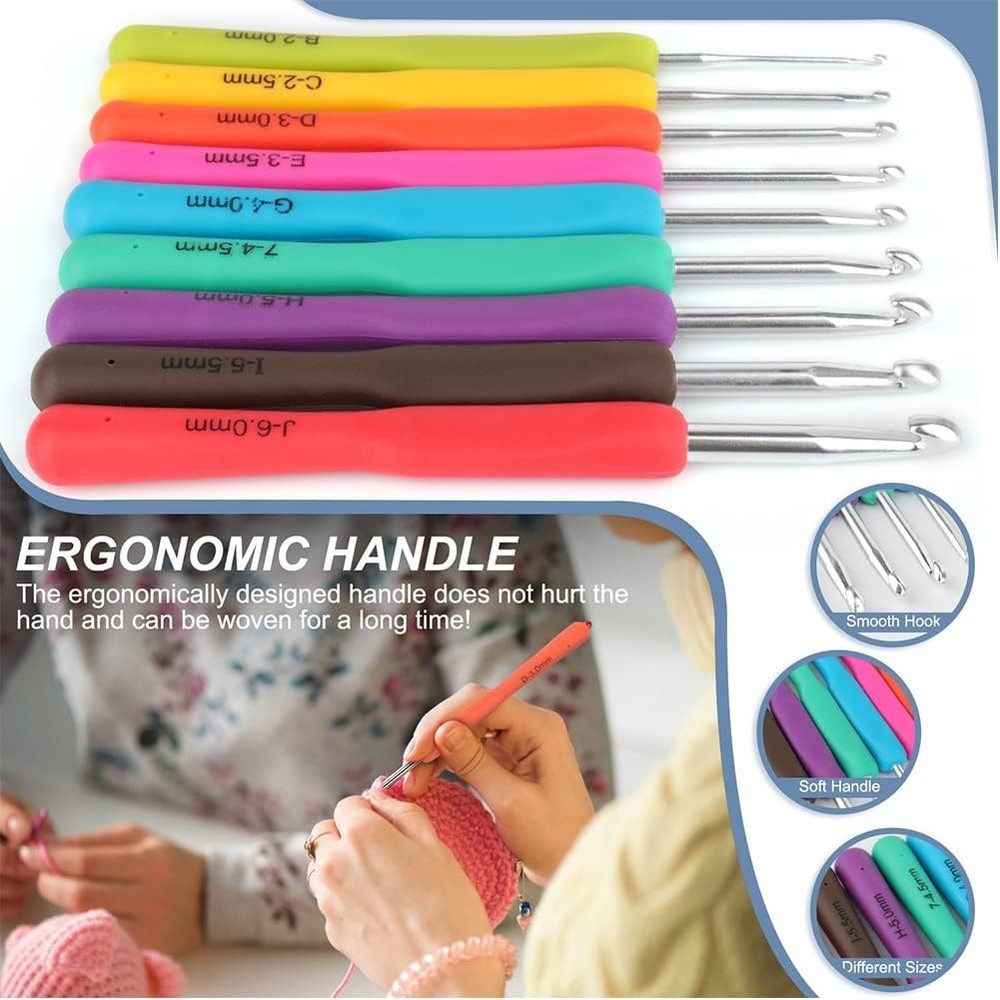Complete Crochet Kit - 85-Piece Hooks Set with Case