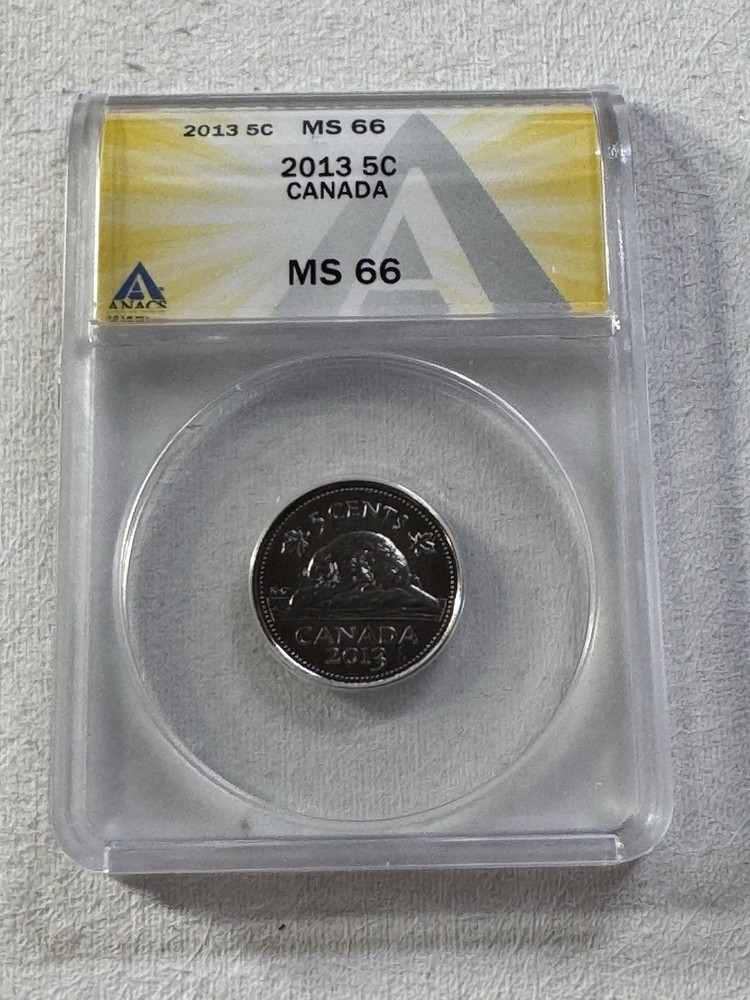 2013 Canada 5 Cents Graded MS 66 by ANACS