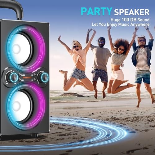 Bluetooth Speakers, 80W(Peak) Wireless TWS Portable Bluetooth DeepBlack