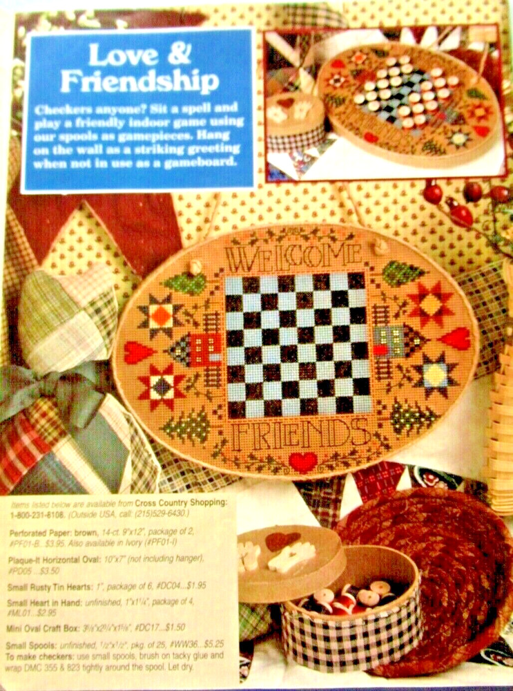 Milkpaint Cottage God We Trust Welcome Checkerboad CROSS STITCH PATTERNS