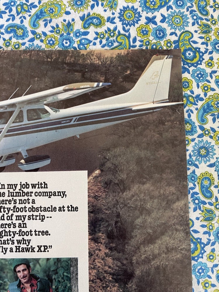 Vintage 1978 Print Ad Features’79 Cessna Hawk XP Airplane