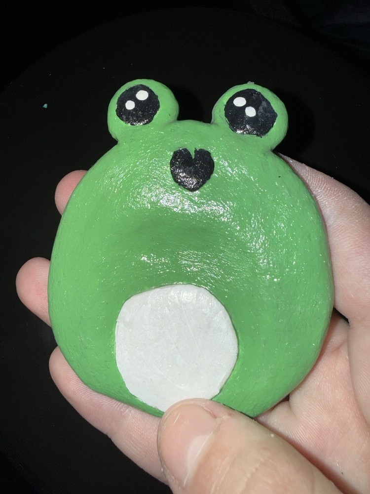 Handmade Painted Frog Worry Stone