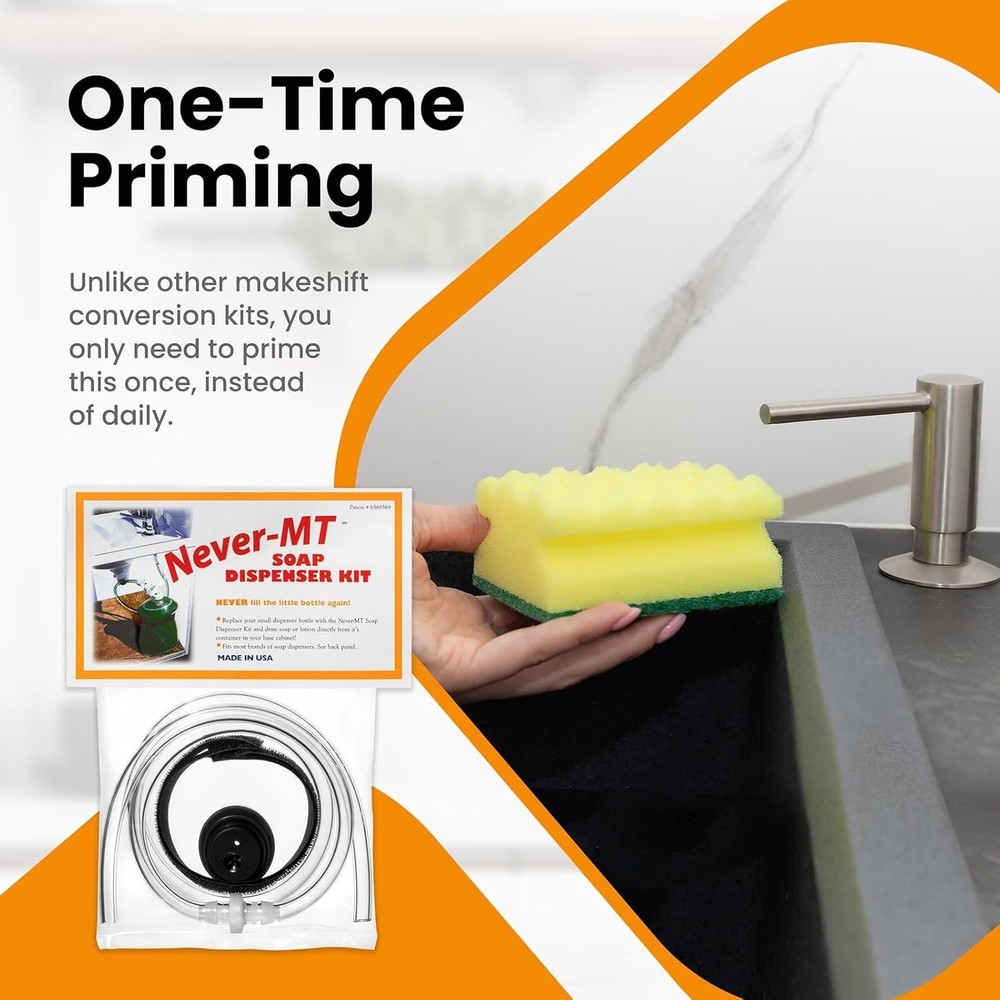 Never-MT: The Soap Dispenser Conversion Kit for Always-Filled Soap Access