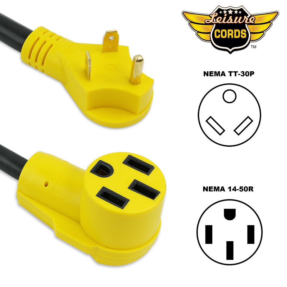 50 Amp Female to 30 Amp Male Dogbone Adapter RV Electrical Cord Cable 18" INCH