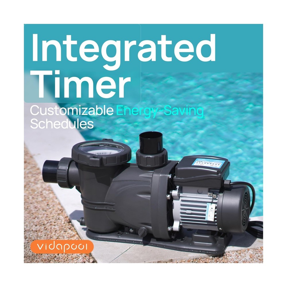 In/Above Ground Pool Pump Self Primming High Flow,Dark Grey Dark Grey