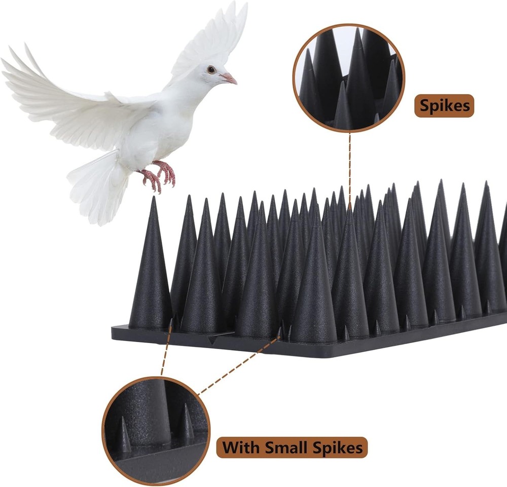Humane 20 Pack Bird Spikes for Outdoor Use - Effective and Easy Installation