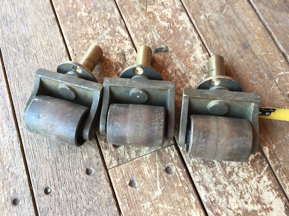 ANTIQUE SOLID BRASS GRAND PIANO CASTER WHEELS