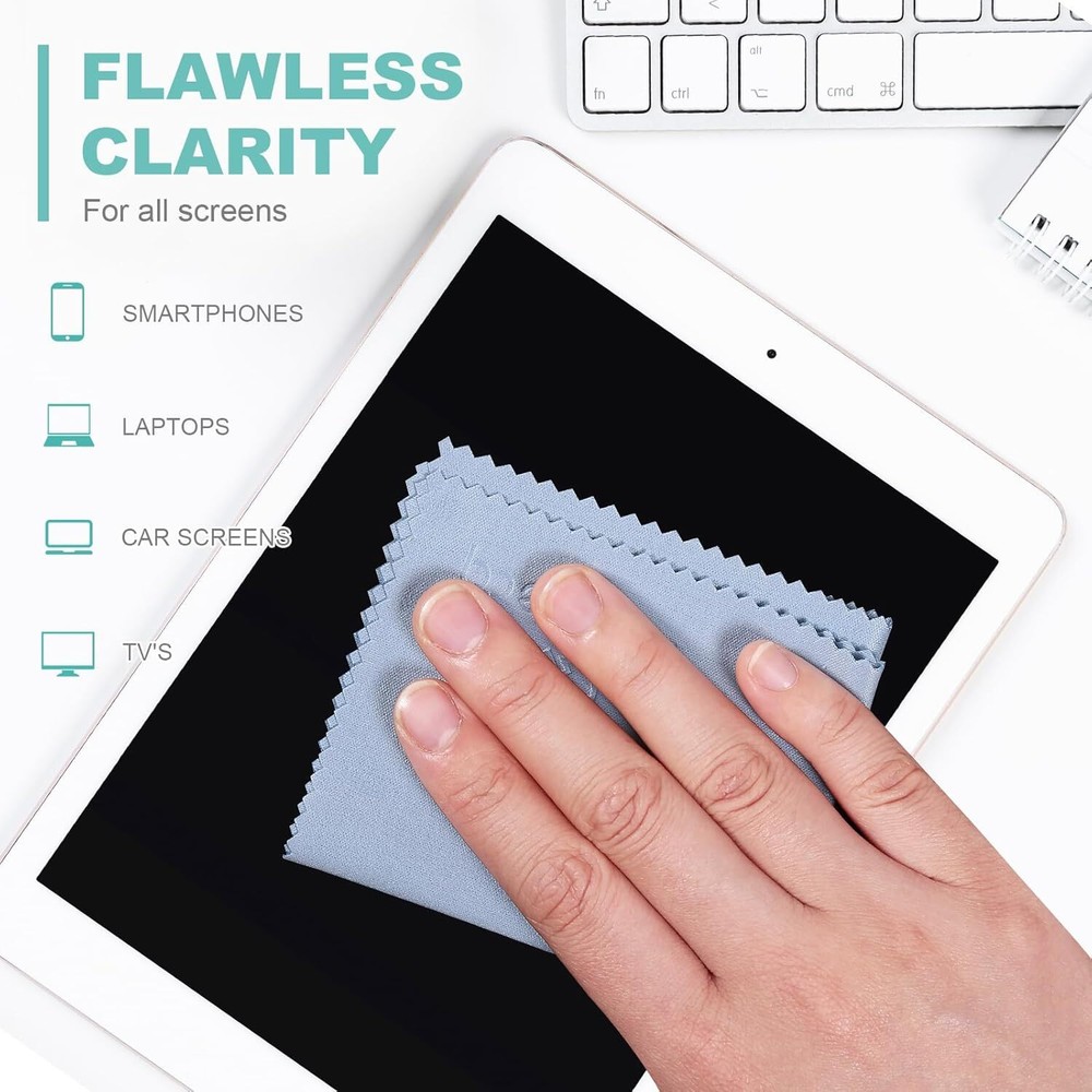 SmoTecQ 12 Pack Assorted Colors Microfiber Cleaning Cloths - Safe and Effective