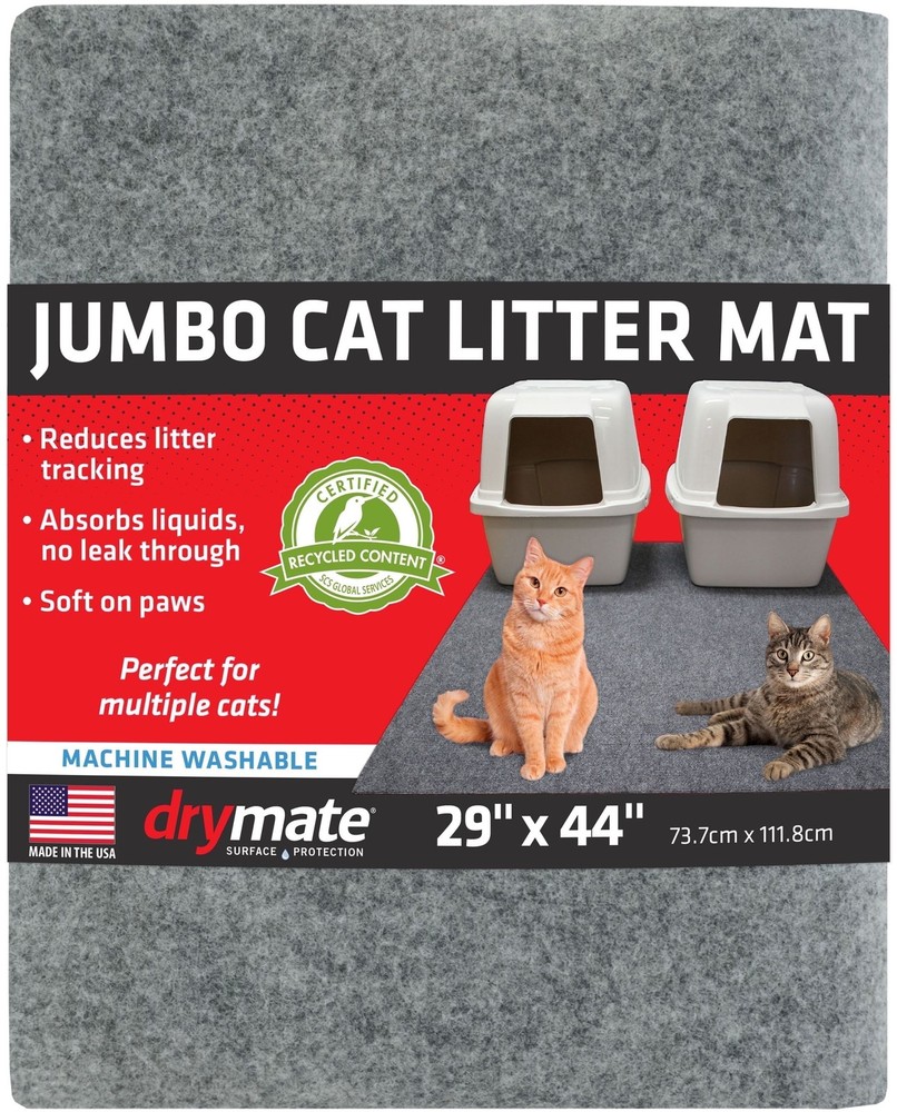 Drymate Jumbo Cat Litter Box Mat - 100% Phthalate and BPA Free; Machine Washable