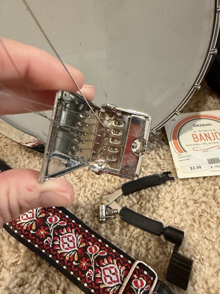 Mitchell MBJ200 Mahogany 5 String Banjo + Crossrock Bag + Strings Bundle READ