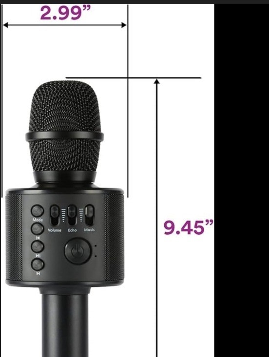 Core Innovations Wireless Bluetooth Karoake Microphone Black Handheld Mic