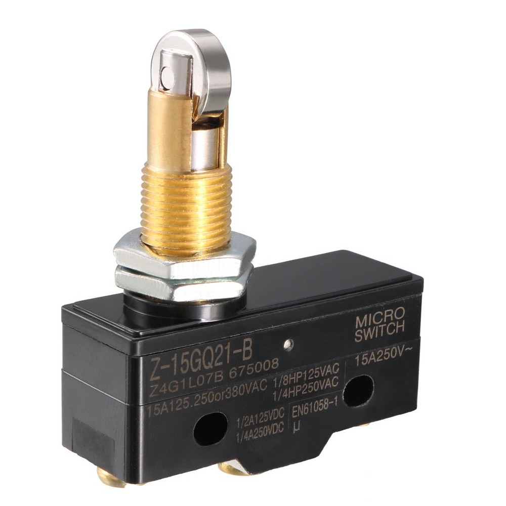 2 Pcs,Z-15GQ21-B,1NO + 1NC Panel Mount Roller Plunger,Micro Limit Switch