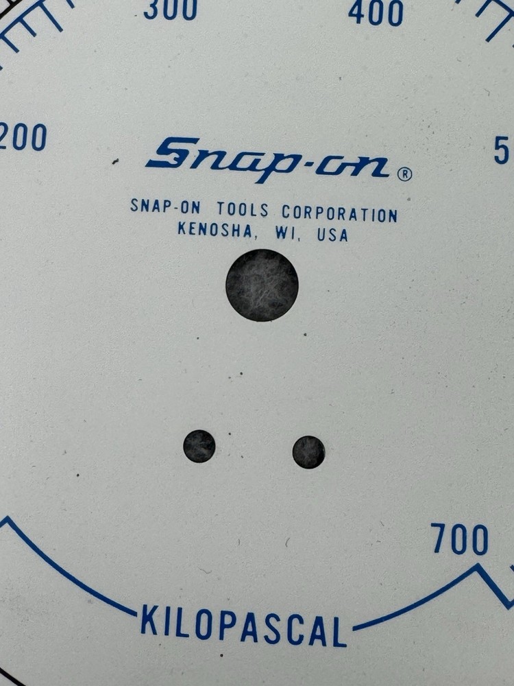 Snap On 700PSI Kilopascal Compression Tester Gauge Face Replacement Part NOS
