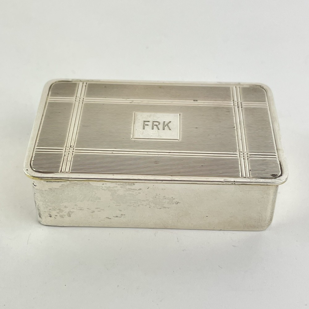 Antique Solid Sterling Silver Tiffany & Co Stamp Box 6cm X 4cm C1930s