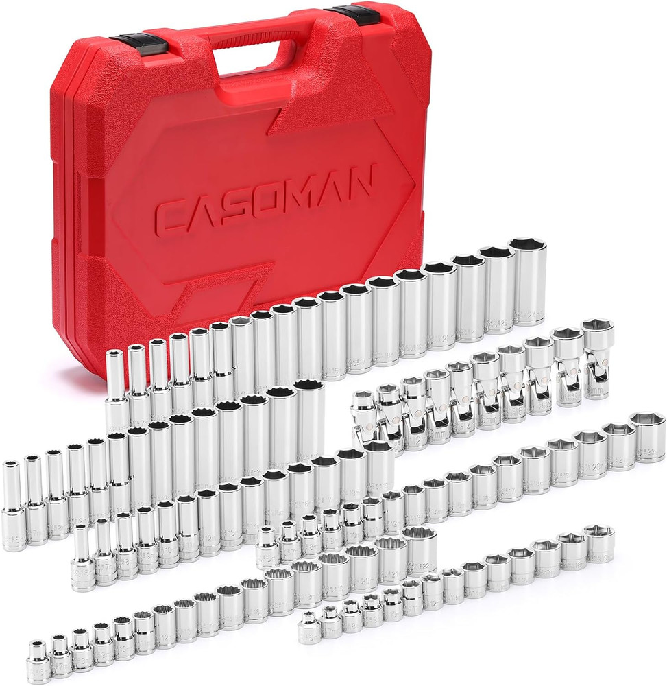 104 PCS 3/8" Drive Master Impact Socket and Flex Socket Set, Include Deep, Mid-L