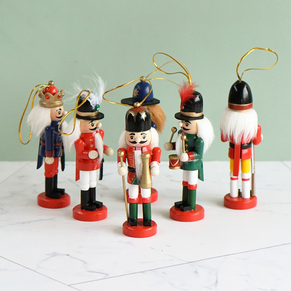 6pcs Indoor Christmas Nutcracker Figures Xmas Tree Ornaments