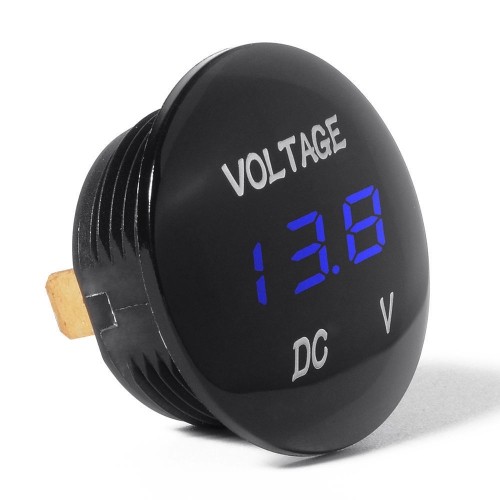 DC 12V-24V LED Panel Digital Blue Voltage Meter Display Voltmeter for Motorcycle