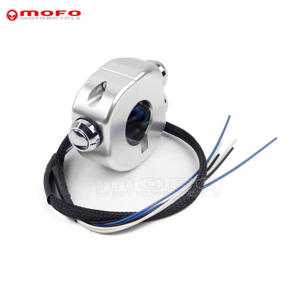 For Harley Honda 1'' Handlebar 3-Switch Self-Locking + Self-Resetting Horn/Light