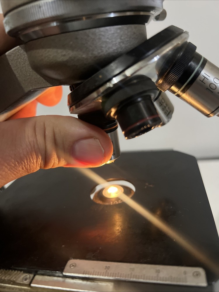 Vintage LAB SETUP Olympus KHC Microscope Binocular Working Lamp UNTESTED AS-IS