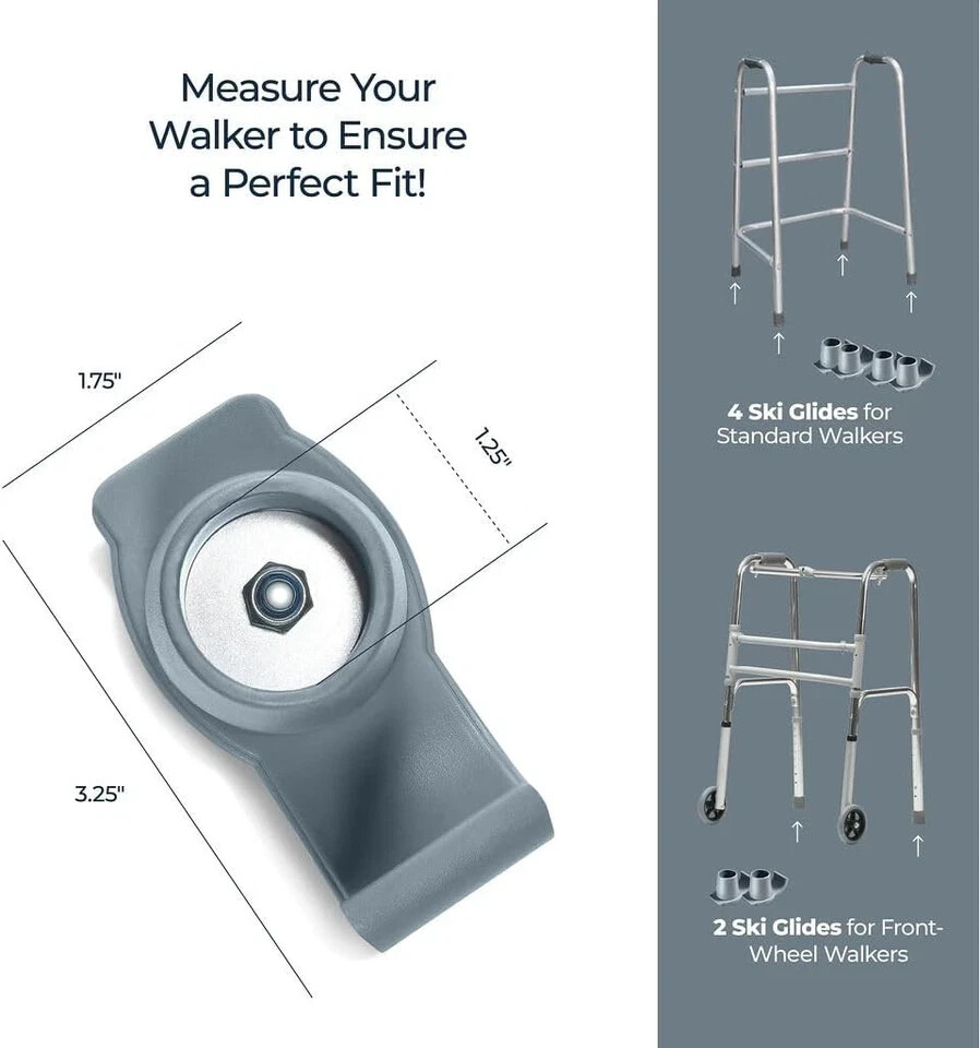 Walker skis Glides for Folding Walkers 4 Pack Accessories Walker...