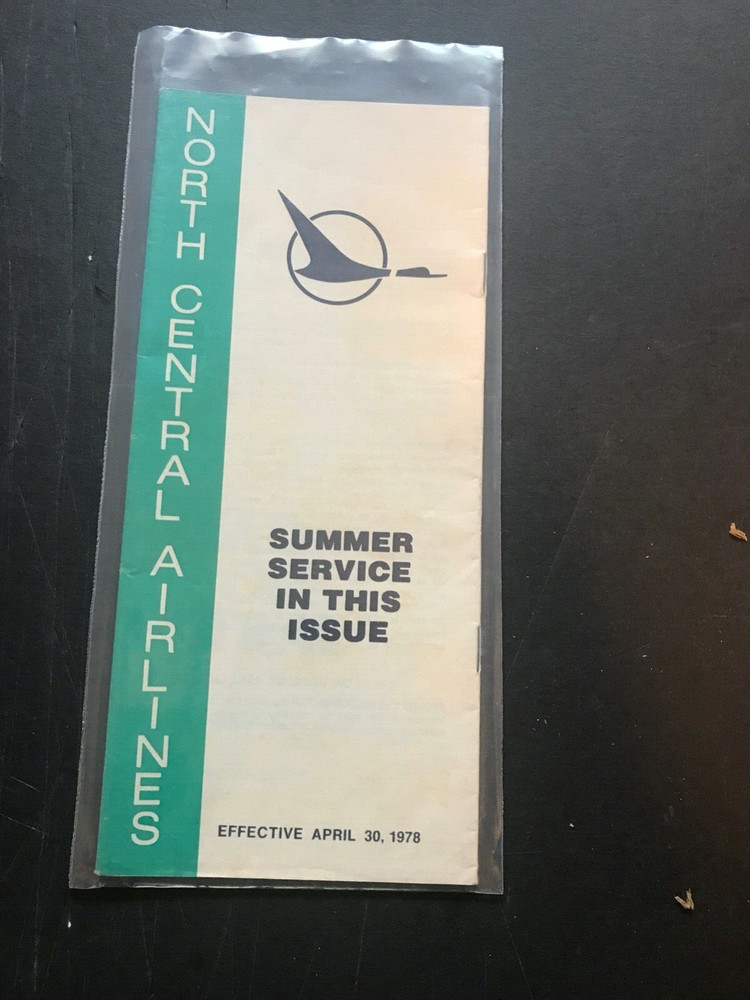 North Central Airlines system timetable, April 30, 1978