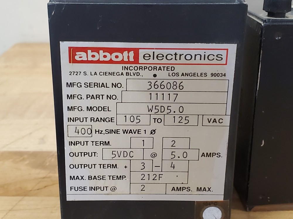 2 ABBOTT TRANSISTOR POWER SUPPLY 11117 & 106070