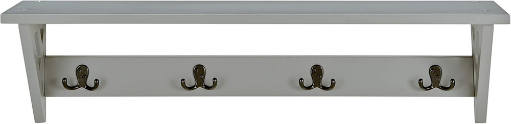 Coventry 36" W Coat Hook with Shelf, Gray