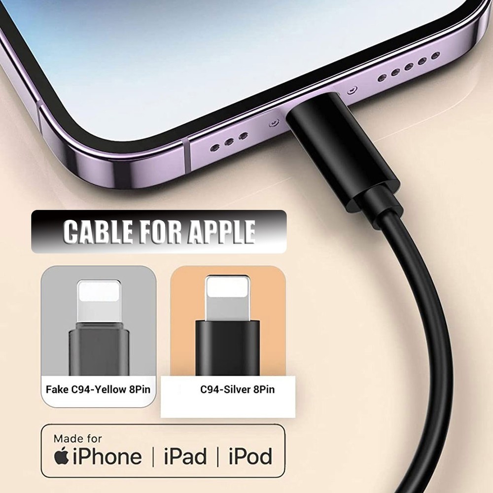 2 Pack USB-C to IPhone Cable Fast Charge Type C Charging Cord Rapid Sync Charger