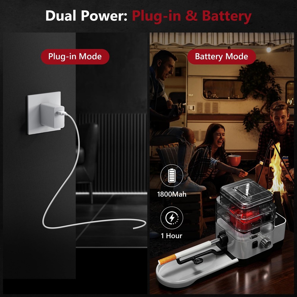 Electric Cigarette Rolling Machine, Tobacco Grinder, Automatic Cigarette Roll...