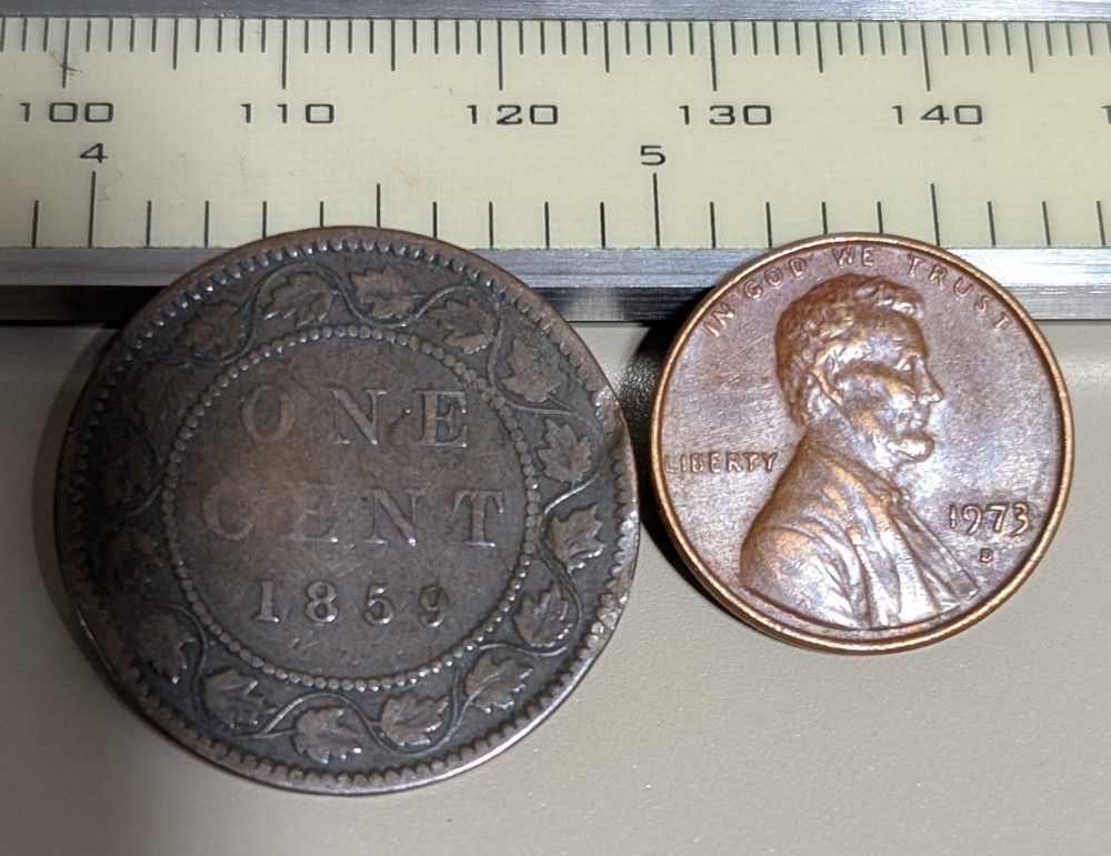 1859 Canada 1 Cent Circulated KM# 1