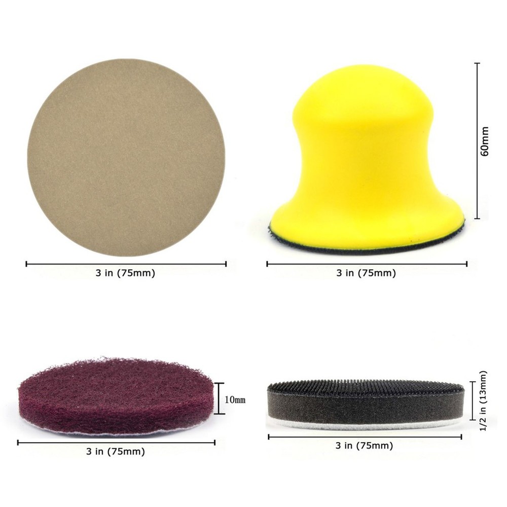 Headlight Restoration Kit, 3" Discs, for Hand Sanding, Hurricane