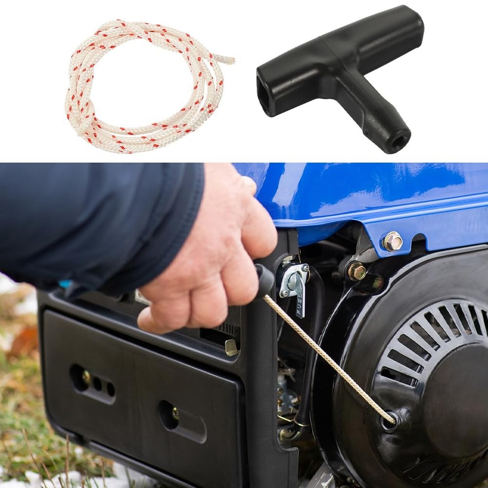 2 Sets Attic Pull Down Cord with Handle, 4M Garage Door Emergency Release Rop...