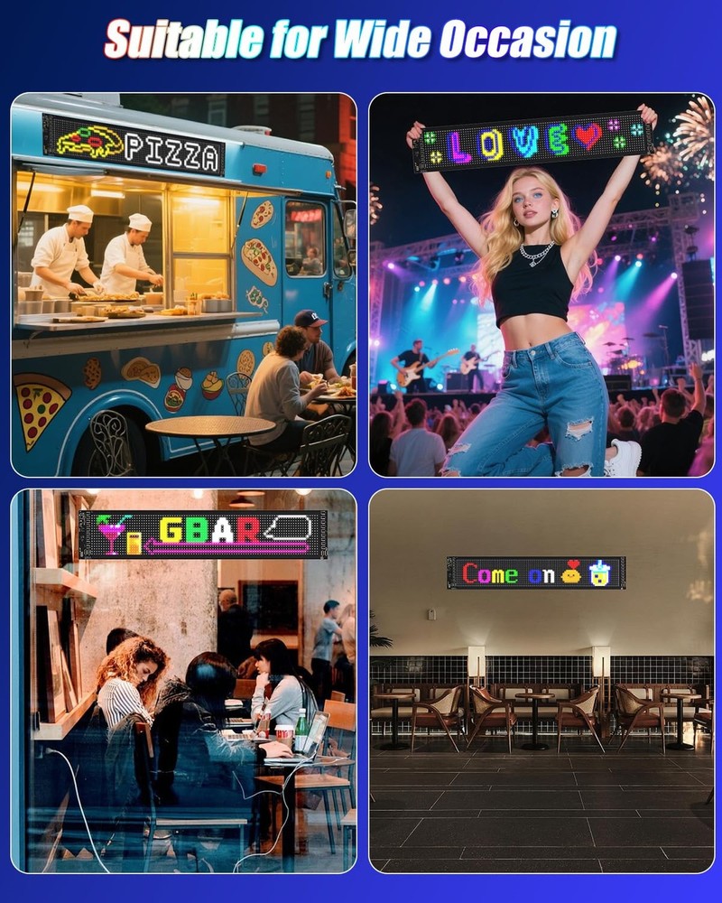 Devil Eyes Light for Windshield: 23.4"x4.7" Programmable LED Signs with APP &...